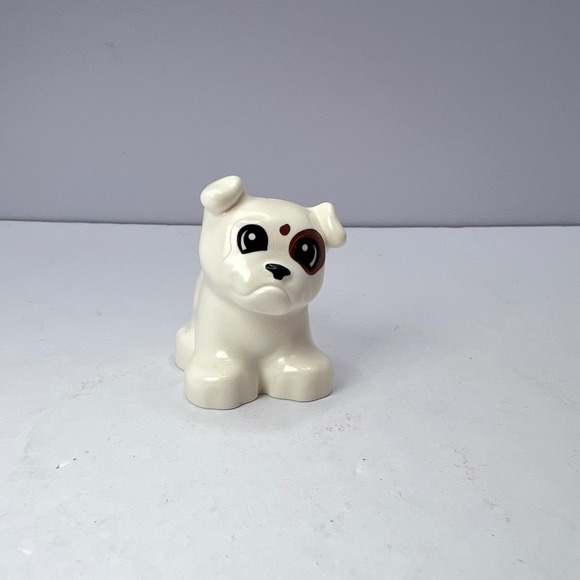 Lego Other - LEGO Duplo White Dog Puppy with Brown Eye Patch Kids One Size Animal Figure Toy